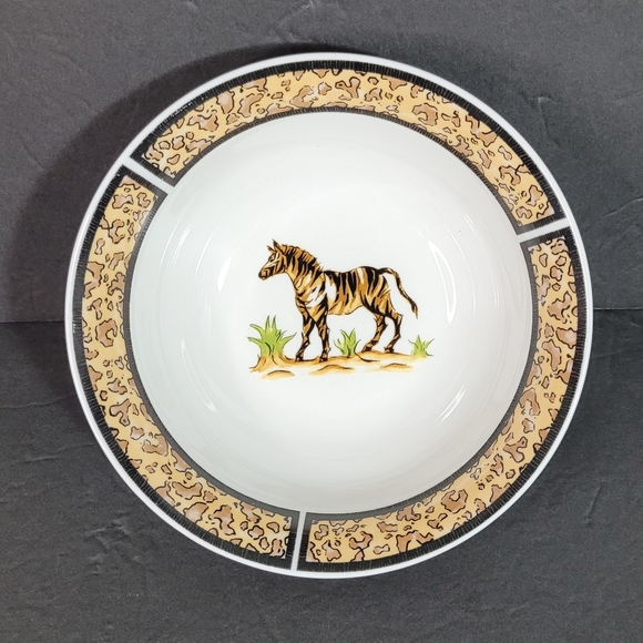Zebra Safari Bowl by Tabletops Unlimited Excellent condition RARE - Picture 1 of 6